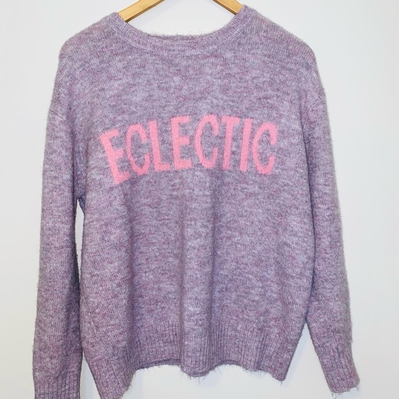 For the Republic "Eclectic" Logo Mauve Pink Cozy Sweater Size Medium - Picture 2 of 4